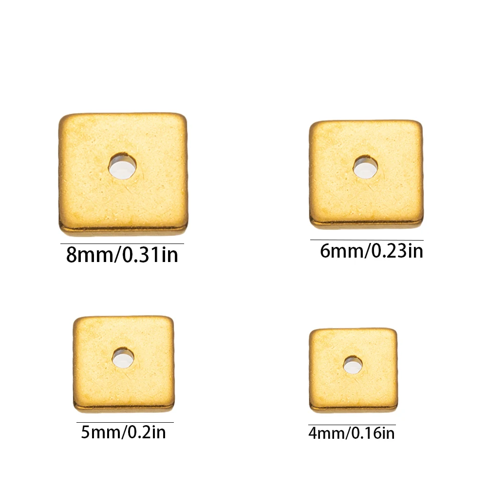 50 Stücke 5/6/8mm Edelstahl Gold Verblasst Nicht Platz Flache Lose Spacer Perlen DIY Armbänder schmuck Machen Liefert Zubehör – Detail 1