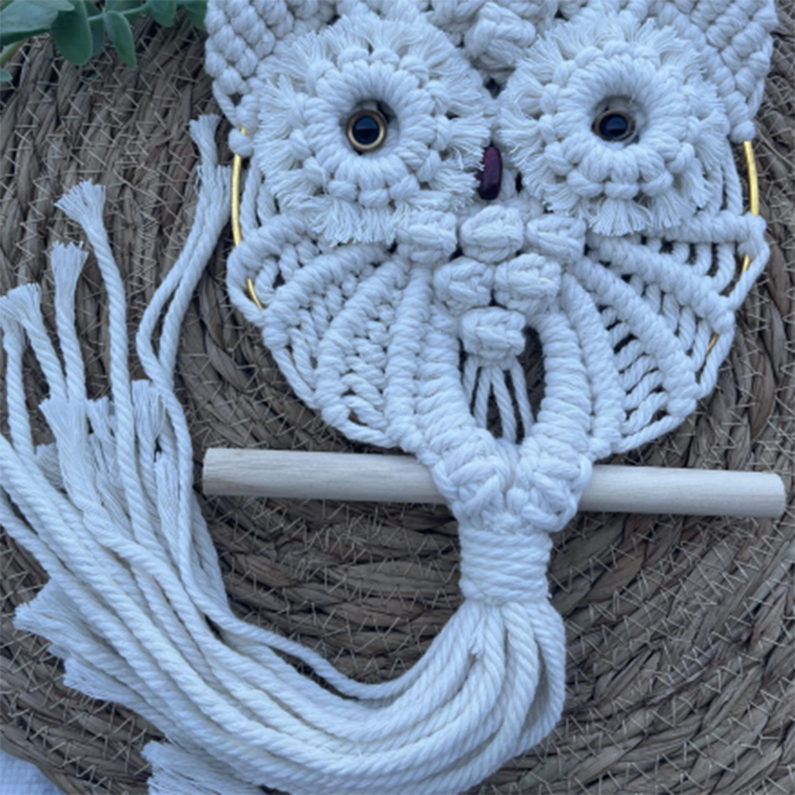 Handmade Macrame Woven Owl Decor Wall Decoration Door Hanging Ornament for Office Wedding Party Decor CLH@8