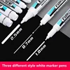 3Pcs/Set For Metal Long Head Marker Pens Oily Waterproof Plastic Large Capacity White Marker Pen Stationery 0.7/1.0/2.5mm 1