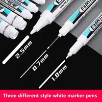 3Pcs/Set For Metal Long Head Marker Pens Oily Waterproof Plastic Large Capacity White Marker Pen Stationery 0.7/1.0/2.5mm 1