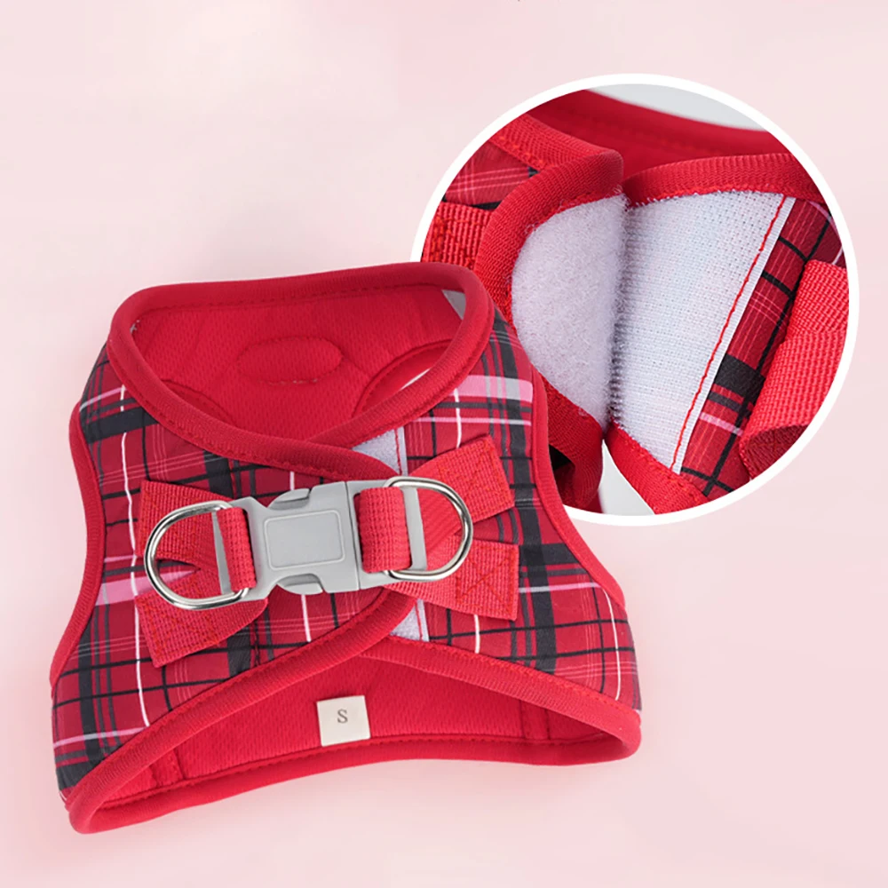 Adjustable Plaid Pet Leash And Collar Set For Cats And Dogs_voghion.com