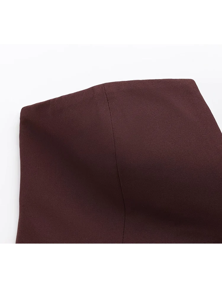 TFMLN New Spring Summer Women Strapless Crop Tops Basic Office Lady SleevelessTops Trend Street Classic Solid Tube Tops