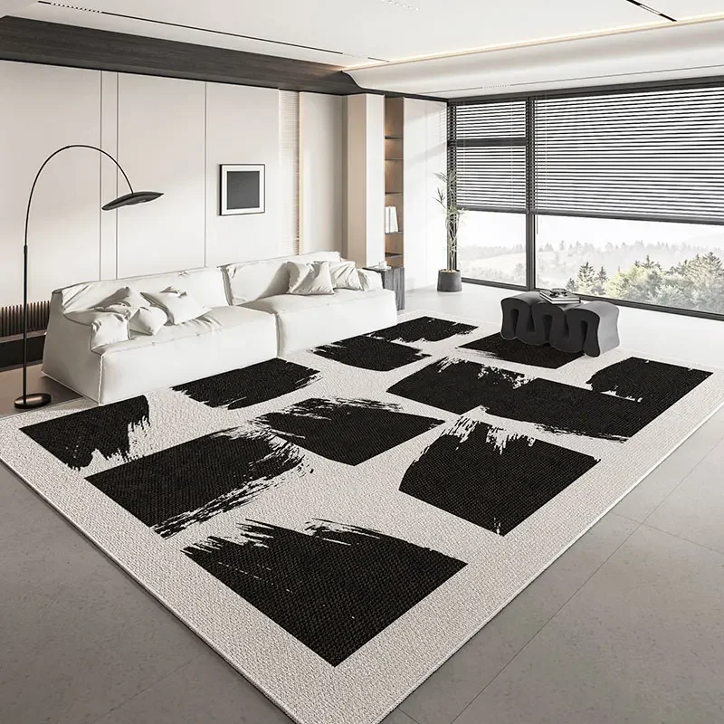 Geometric Decor carpets for living room Black White Light Luxury Rugs Decoration bedroom Non-slip Mat Large Area Rug tapis salon 4