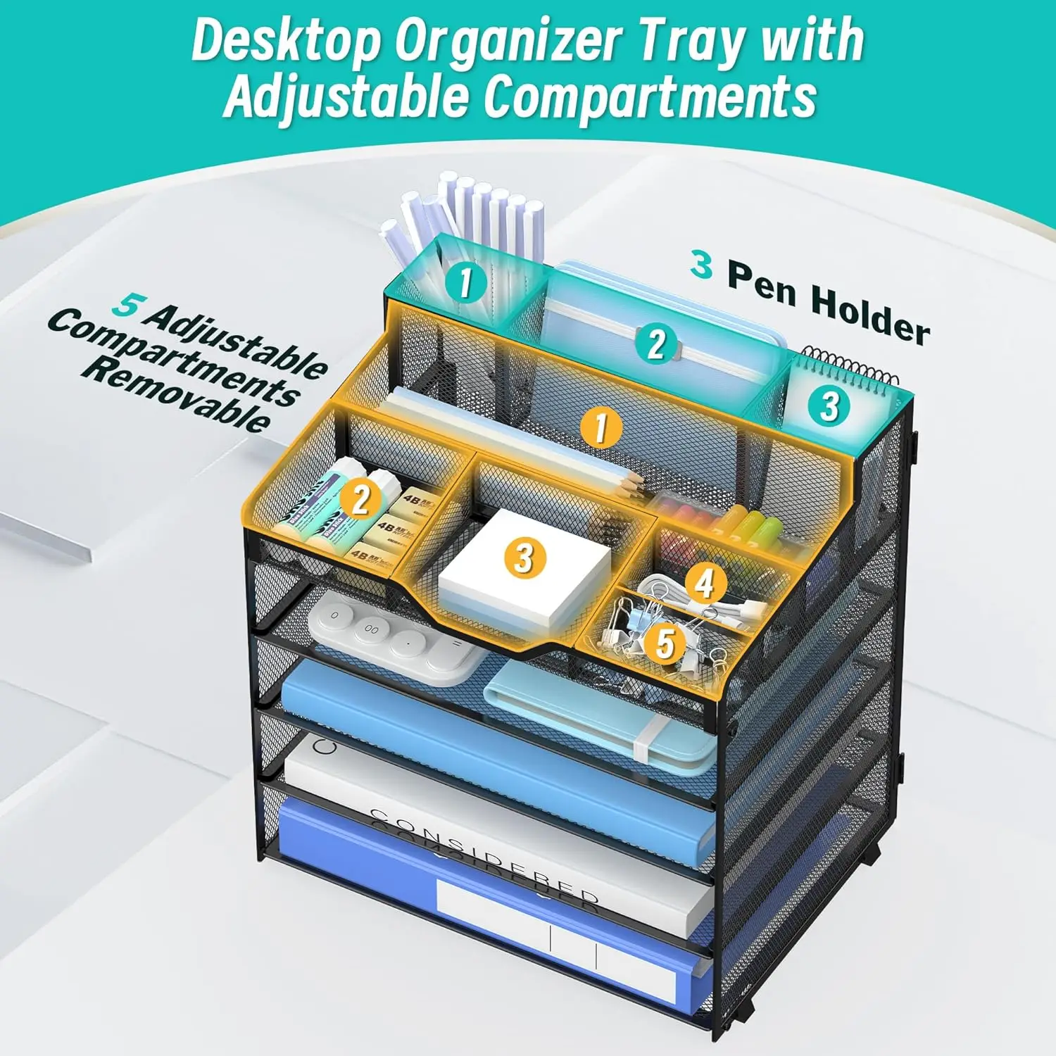 5-Tier Mesh Desk Organizer 5