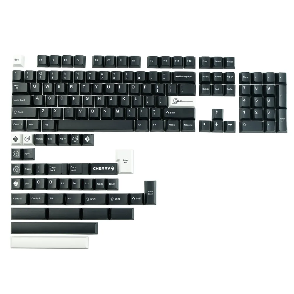 キーボード GMK Black Snail Base Kit GMK Black Snail is an classic. White-beige on top of black