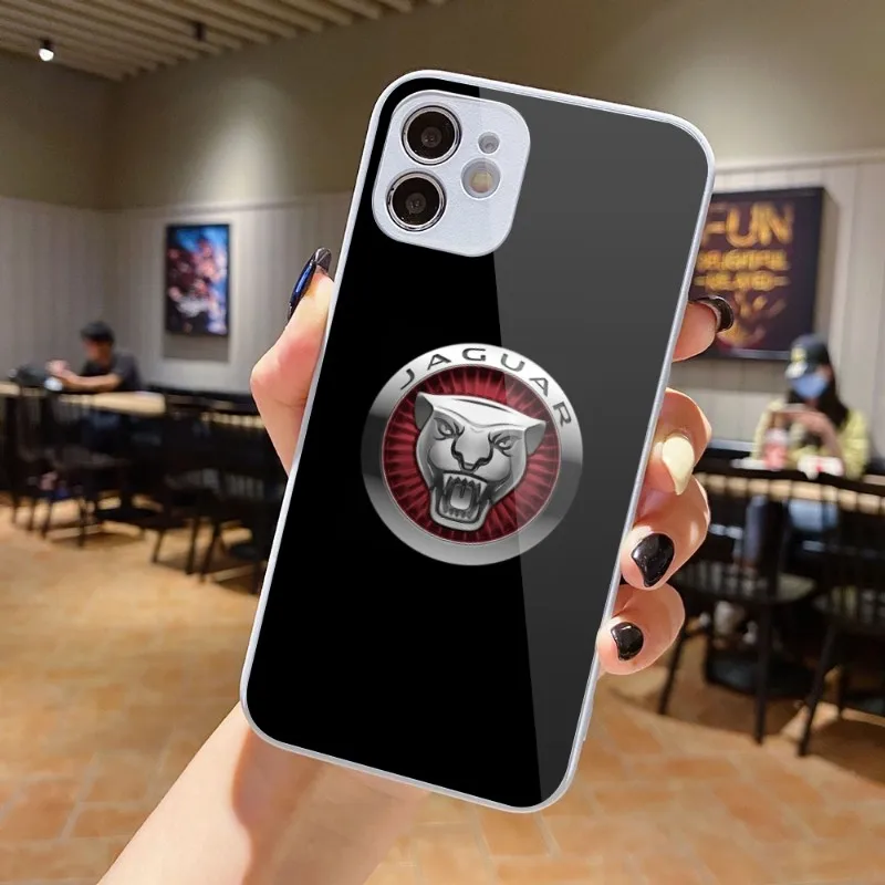 

Cool J-Jaguar Mobile Cell Phone Case for iPhone 15 14 13 12 11 Pro Max X XR XS 8 7 Plus Liquid Glass Phone Cover Funda