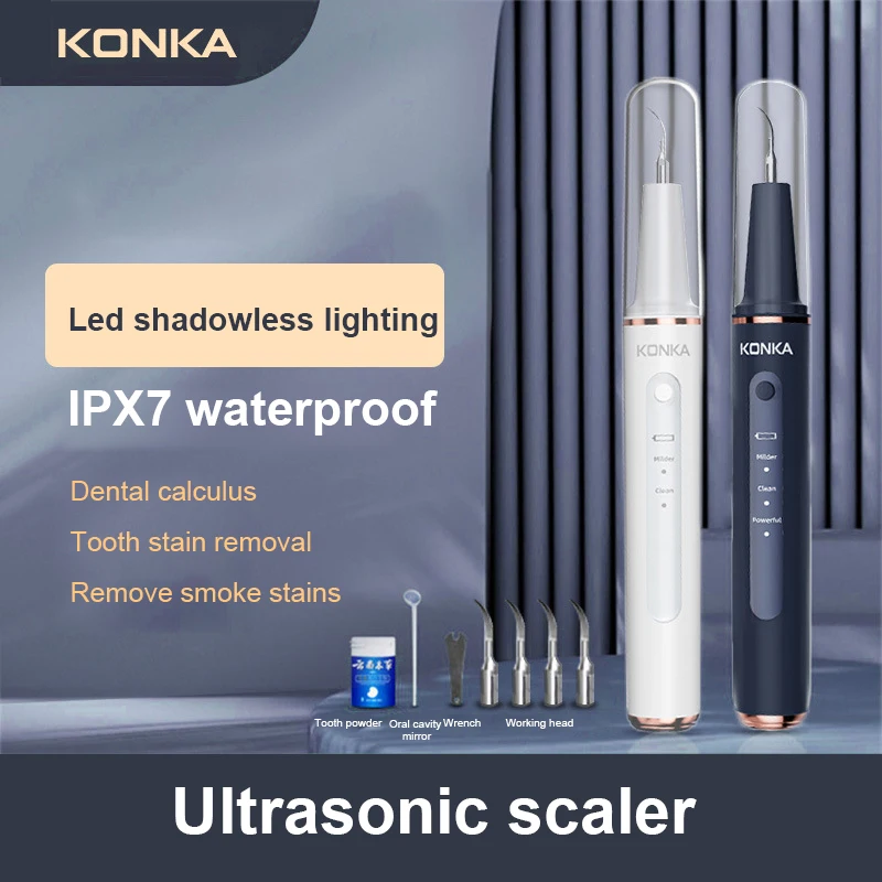 

Electric Sonic Calculus Scaler Oral Teeth Tartar Remover Plaque Stains Cleaner Removal Teeth Whitening Portable With LED