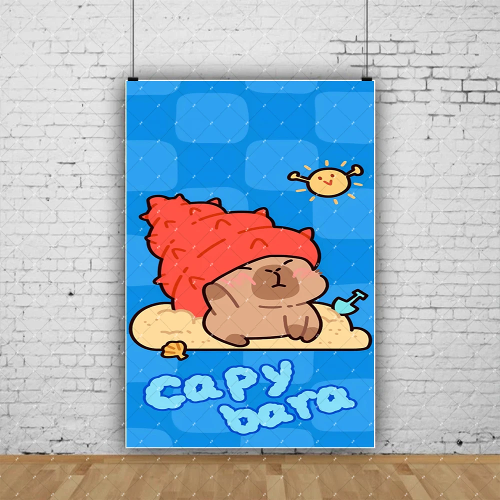 Cartoon Capybara Geburtstag Party Dekoration Einweg Geschirr Tasse Teller Servietten Ballon Tischdecke Banner Baby Dusche Spielzeug Geschenk – Detail 27