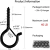 10/20/40 Pack Q-shaped Nail Hook Hooks Screw Christmas Light Hooks for Outdoor String Lights, Security Buckle Design, Easy to Release Falling Bonsai Hooks with Security Buckles, Used for Christmas String Lights with Hexagonal Slotting Wrench 4
