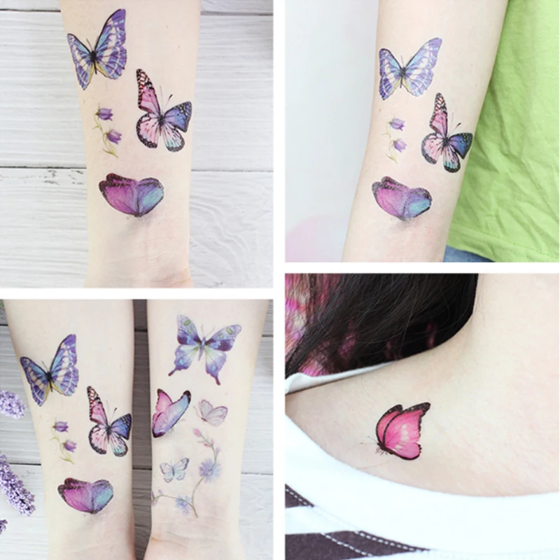 tattoo sticker temporary tattoos 1 Pc Butterfly 3D Temporary Tattoo Sticker for Women Girls Body Art Flash Waterproof 52 Style