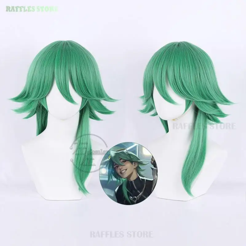 

LoL Heartsteel Ezreal Cosplay Wig Green Hair Game Anime Cosplay Heat Resistant Synthetic LOL Ezreal EZ Glasses Cosplay
