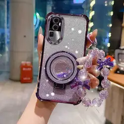 3 - Piece Phone Case Set with Lanyard and Circular Stand for OPPO Reno10 (PURPLE)