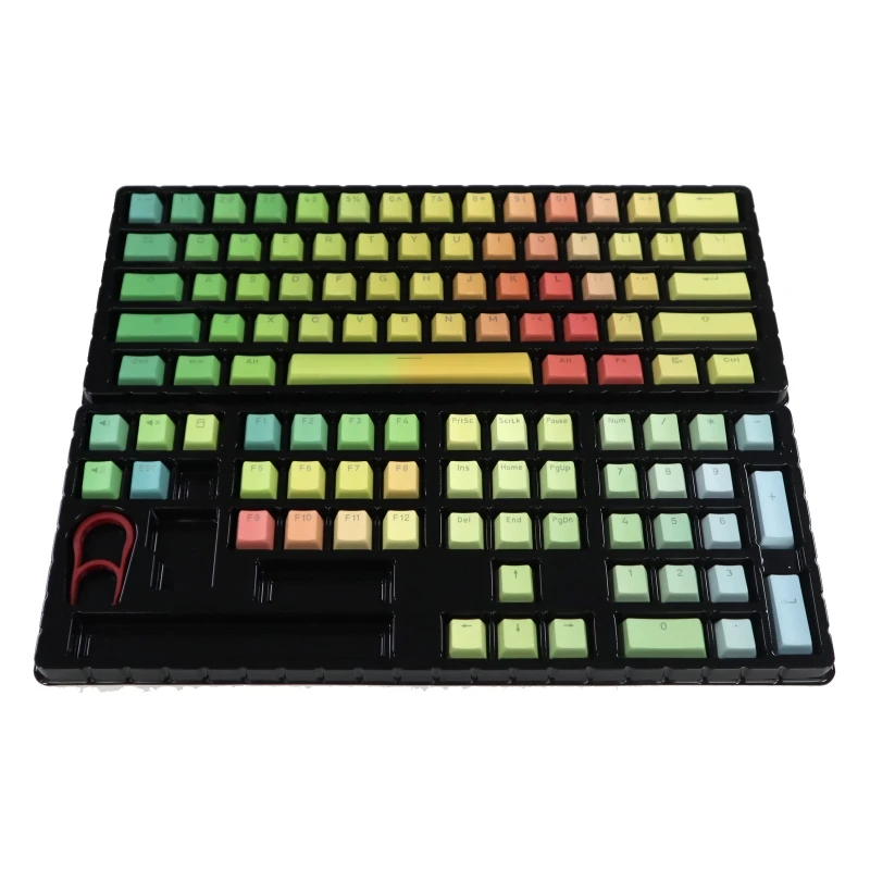 

Translucent PBT Keycaps DYE-SUB 108 Keys Rainbow Keycap For Cherry MX Mechanical Keyboard