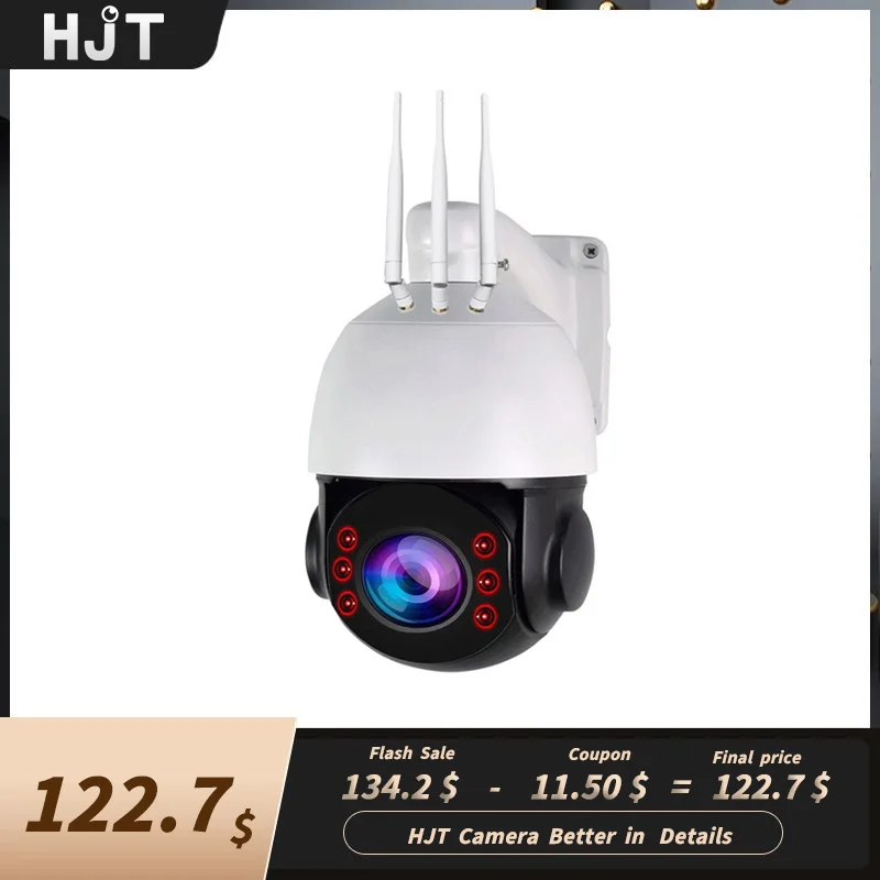 

HJT 4K 8MP/5MP 3G 4G SIM Card IP Camera Outdoor WIFI PTZ 5X 30X Zoom H.265 Audio Dome Speed Night Vision IR 80M CCTV Camera