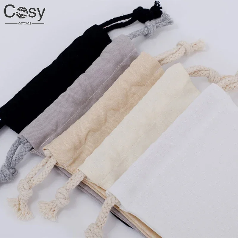 Eco-Friendly Cotton Blend Drawstring Gift Bags for Candy Storage and Home Organization