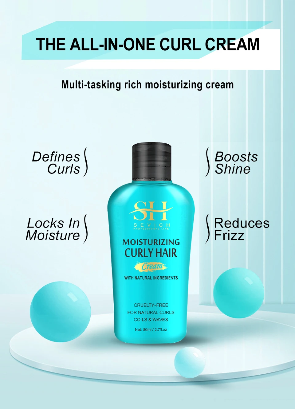 Description Picture 4 of itemSevich New Styling Curl Boost Defining Cream Moisturizing Repair Curl Styles Bounce Curl Spray Sculpting Boost Hair Conditioner