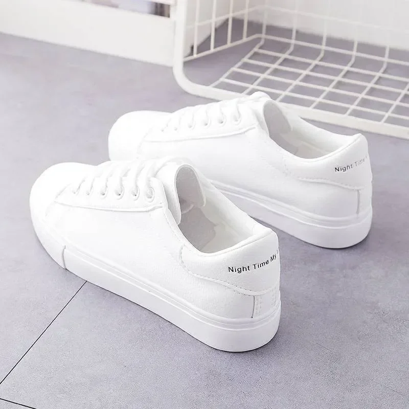 Fashion Women's Vulcanize Shoes Casual Classic Solid Color PU Leather Shoes Woman Casual White Sneakers casual sneakers