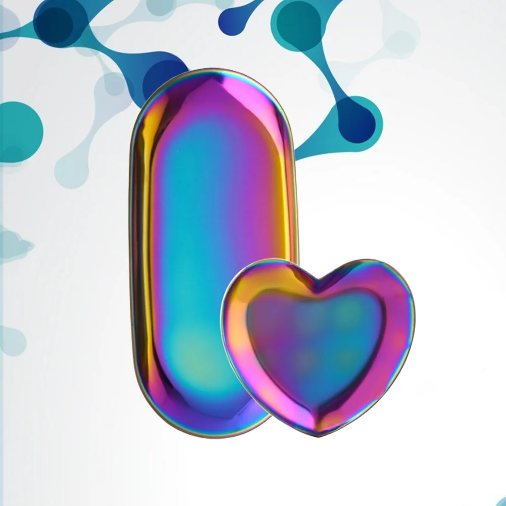 

Nail Pusher Plate Stainless Steel Mini Decorative Tray Supplies Storage Metal Manicure Tool