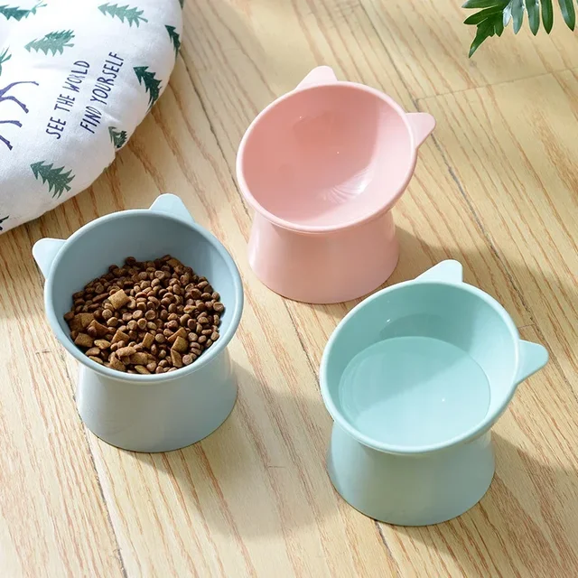 Cat Bowl High Foot Dog Bowl Neck Protector Cat Pet Food Water Bowls Anti-tip Binaural Pets Feeding Cat Accessorie Dessert Bowls 2