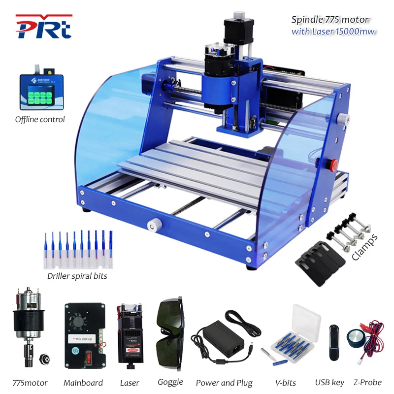 

CNC 3018 Pro Max New Blue Engraving Machine Engraver Router DIY Laser GRBL ER11 for Wood PCB PVC Foam Leather Plywood MDF PRTCNC