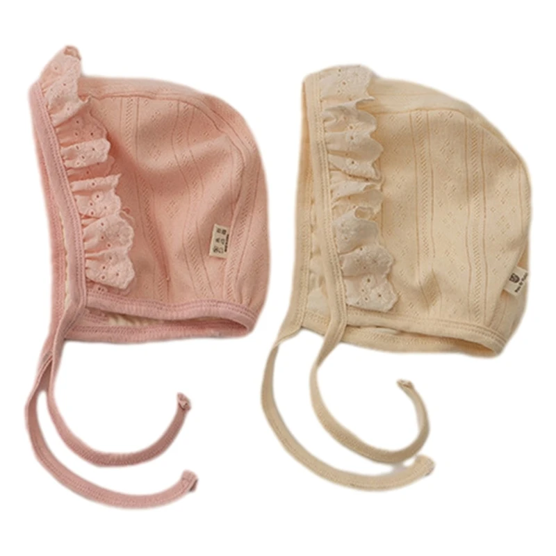

B2EB Bonnet Cap Spring Lace Up Princess Hat Baby Sun Hats Newborn Photography Props
