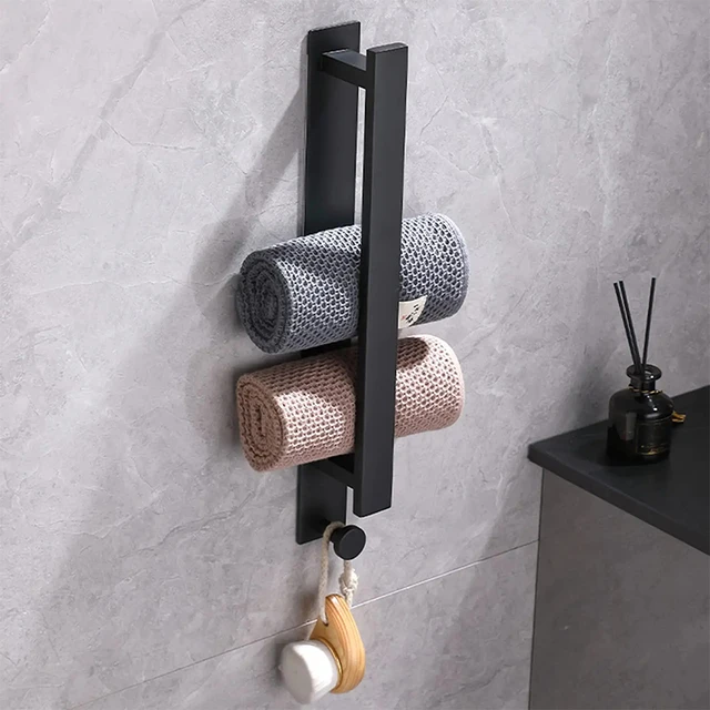 Bathroom Towel Holder White Without Drilling Bathroom Black Towel Rack  Towel Bar Self-adhesive Bathroom Towel Rack Towel Rail - AliExpress