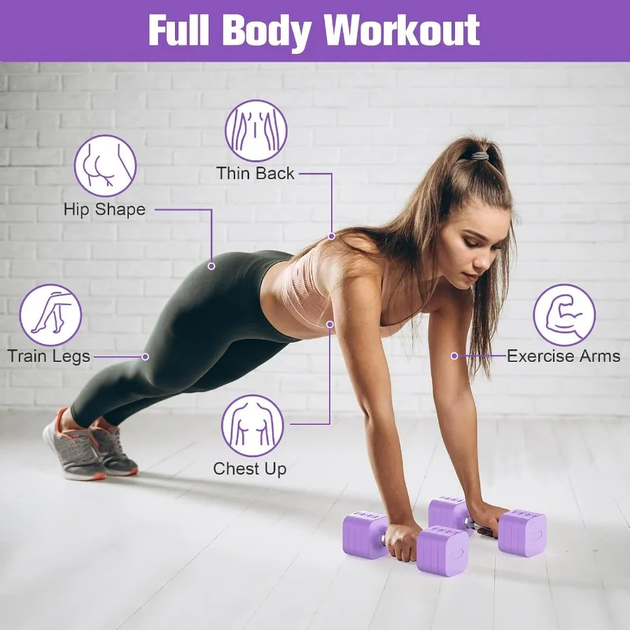 22LBS Adjustable Dumbbells Set, Adjustable Weight Dumbbells with 4 Levels 4.4lb, 6.6lb, 8.8lb, 11lb, Hand Weights Sets for Women