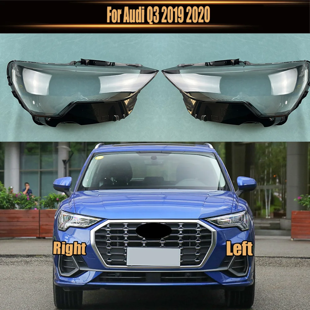 

For Audi Q3 2019-2024 Headlights Cover Transparent Headlamp Shell Lens Replace Original Lampshade Plexiglass