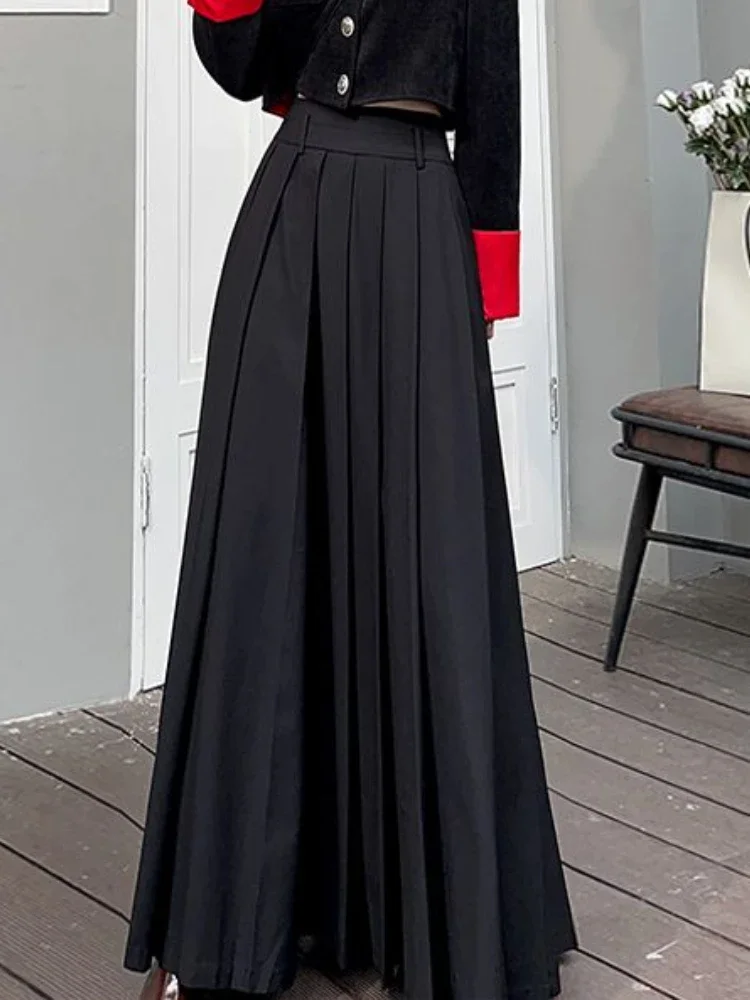 

Skirts Women Spring Pleated Floor Length Solid Simple Classic Graceful Popular Newly Young Stylish Cool Korean Style Hot Sale