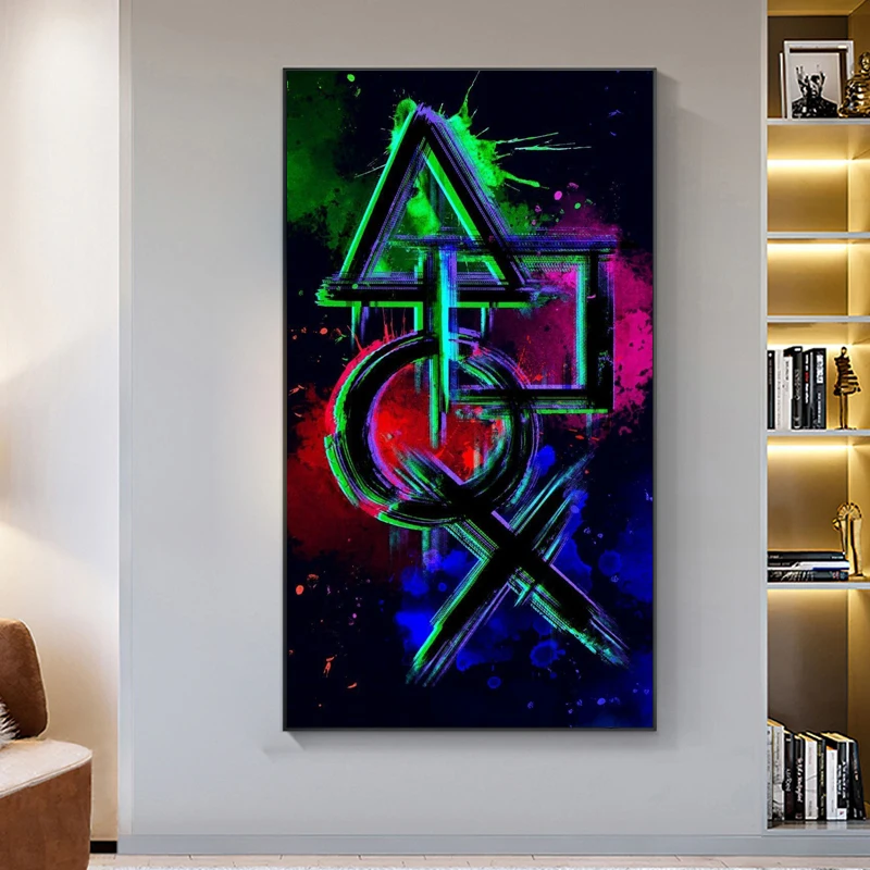 Canvas Art Paintings Playstation Gamer Wall Art Gaming Poster Print