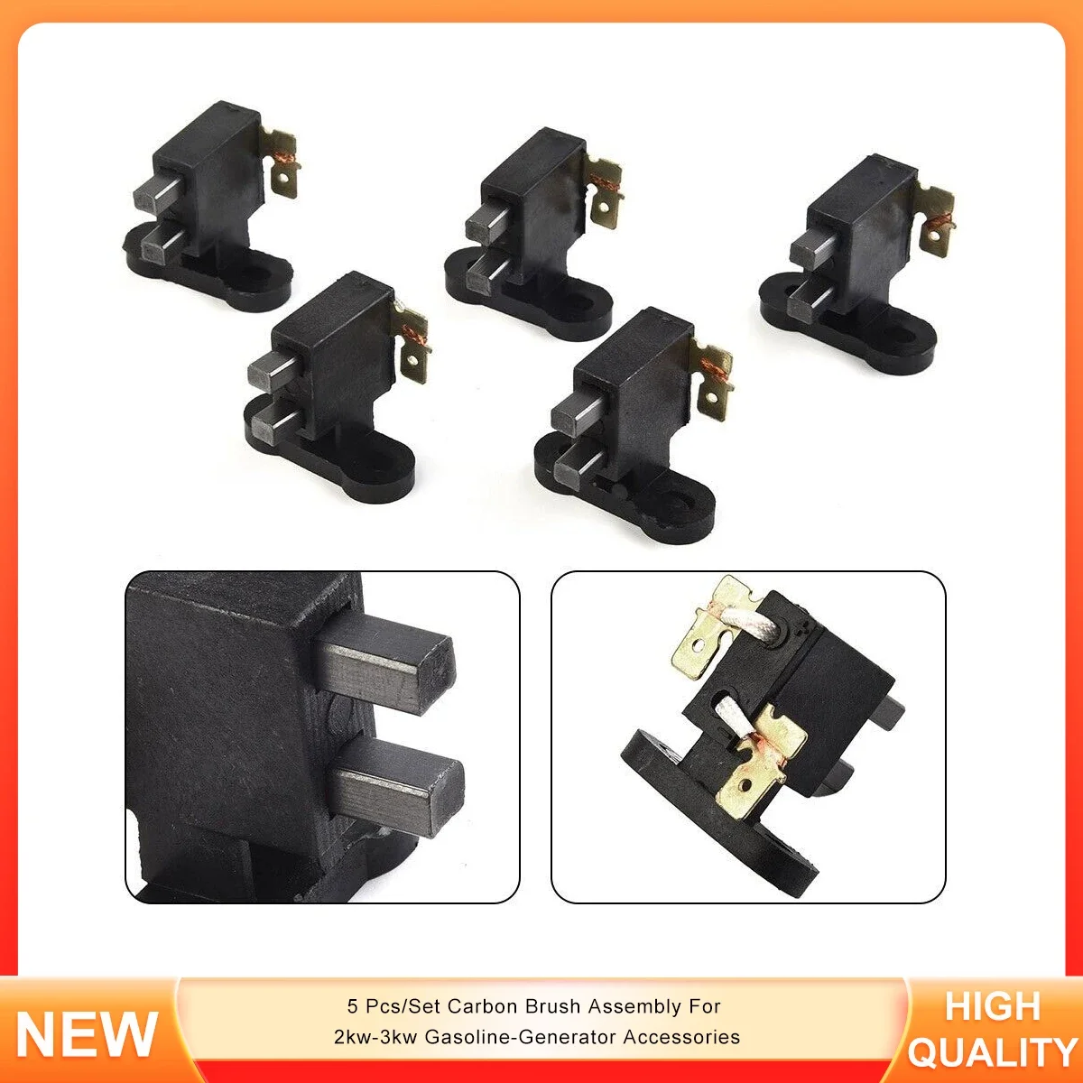 5 Pcs/Set Carbon Brush Assembly For 2kw-3kw Gasoline-Generator Accessories
