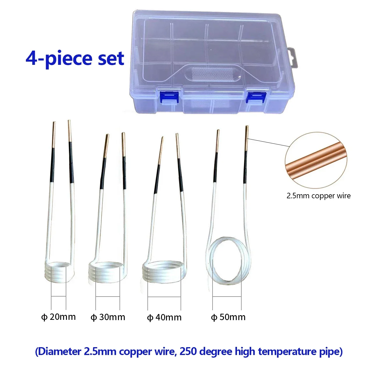 2.5mm Copper Wire 250° Heat Induction Heater Coil Kit for Magnetic Induction Hea