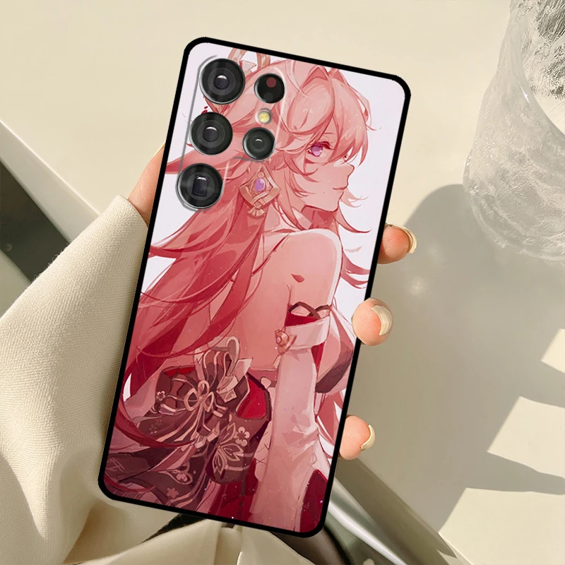 Elegant Yae Miko Inspired Smartphone Protective Case