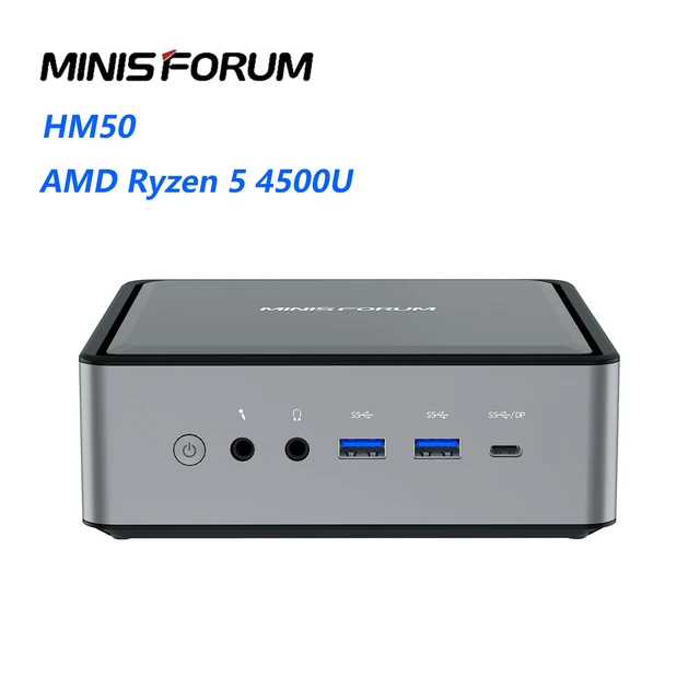 MINIS FORUM UM450 Mini-PC AMD Ryzen 5 4500U 6C/6T à 4,0 GHz 16Go de RAM  512Go PCIe SSD AMD Radeon Graphics Dual WIFI6 BT 5.2 Mini-Ordinateur 4K  USB-C