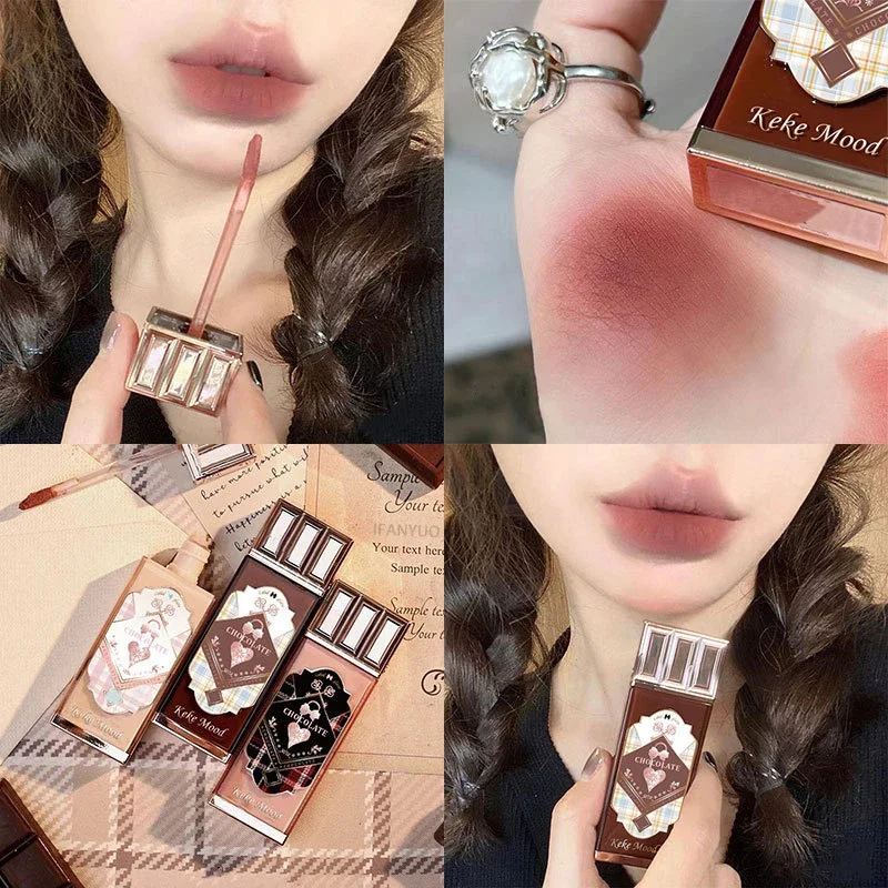 9 Colors Retro Red Lip Gloss Sweety Matte Liquid Lipstick Choccy Velvet Lip Mud Lasting Nude Lip Glaze Pink Lip Makeup Tint 2