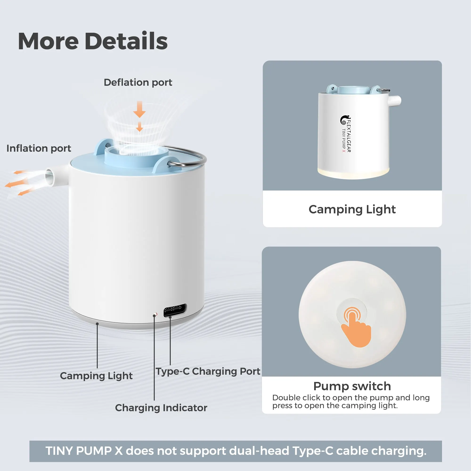 Portable Rechargeable Air Pump with 1300mAh Battery