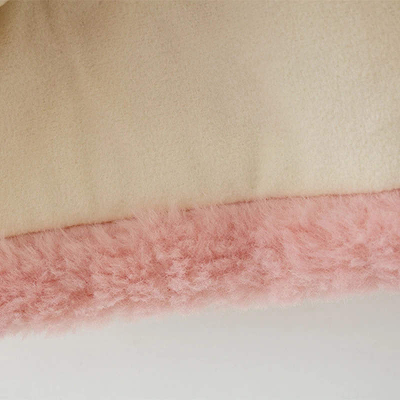 Two Piece Set Of Baby Girl'S Coat Winter Bow Lamb Wool Girl'S Jacket Cute And Warm Clothing