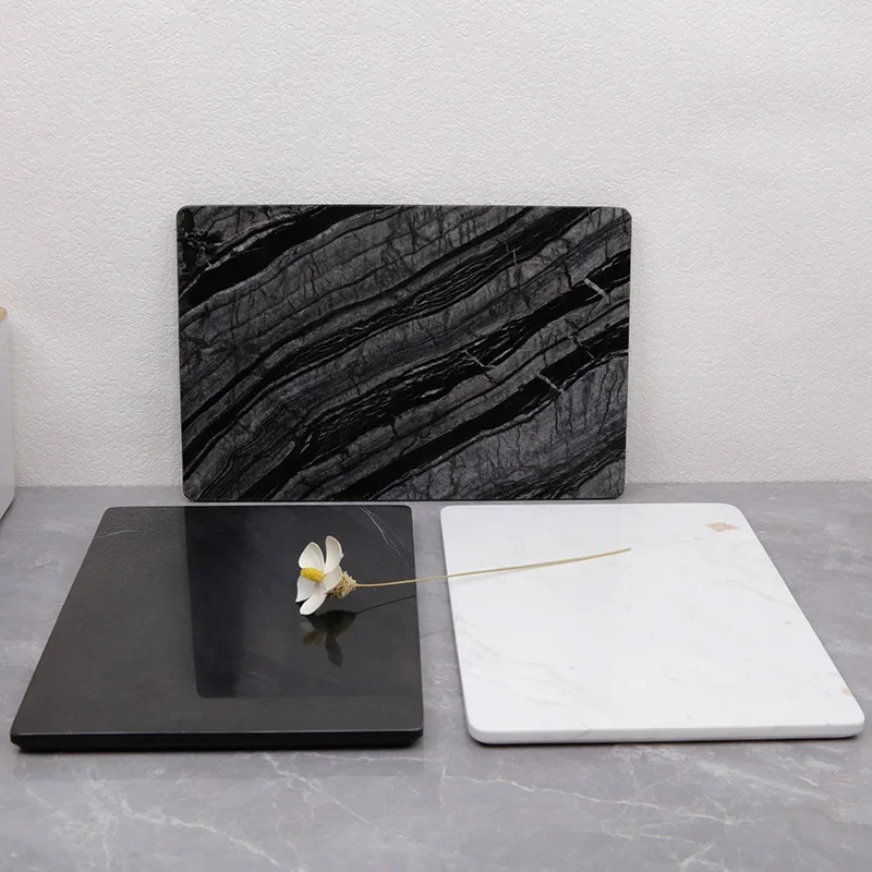 Modern Simplicity Natural Marble Flat Tray Circular Square Cosmetic Jewelry Storage Photography Props Display Ornaments 3