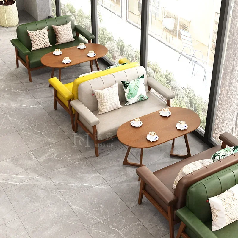 

C58 Milk Tea Shop Dessert Burger Shop Cafe Negotiation Tables and Chairs Book Bar Library Apartment Reception Sofa Table and C