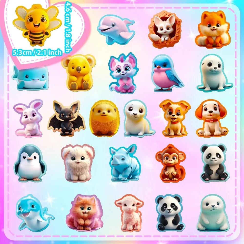 50PCS Cute Cartoon Animal Stickers Aesthetic DIY Water Bottles Laptop Phone Skateboard Car Waterproof Sticker for Kids Toy Gift 4