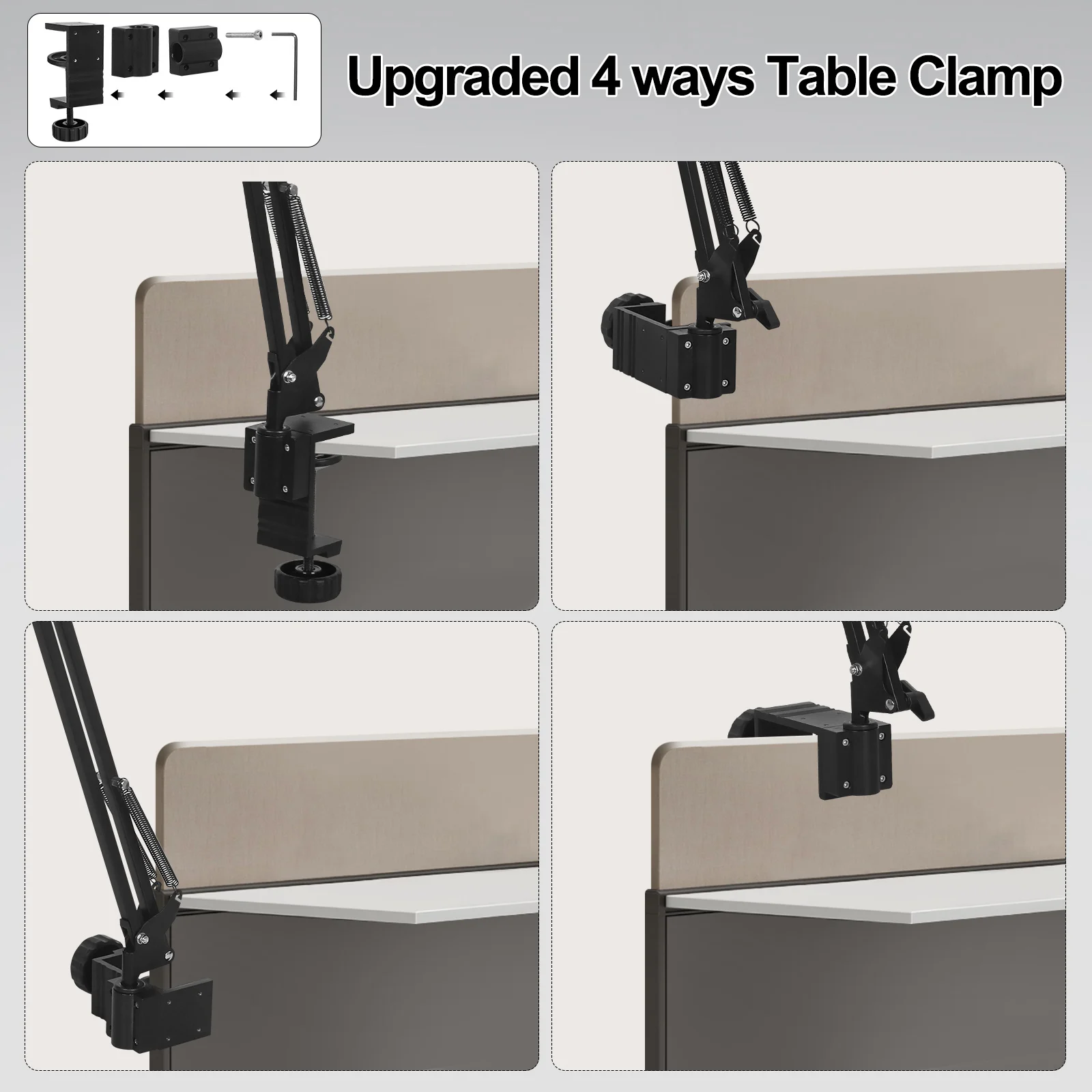 Magnifying Glass Lamp Long Swing Arms 5X/10X with 5 Color Adjust LED Lights Reading Table Lamp for Welding Repair Close Work
