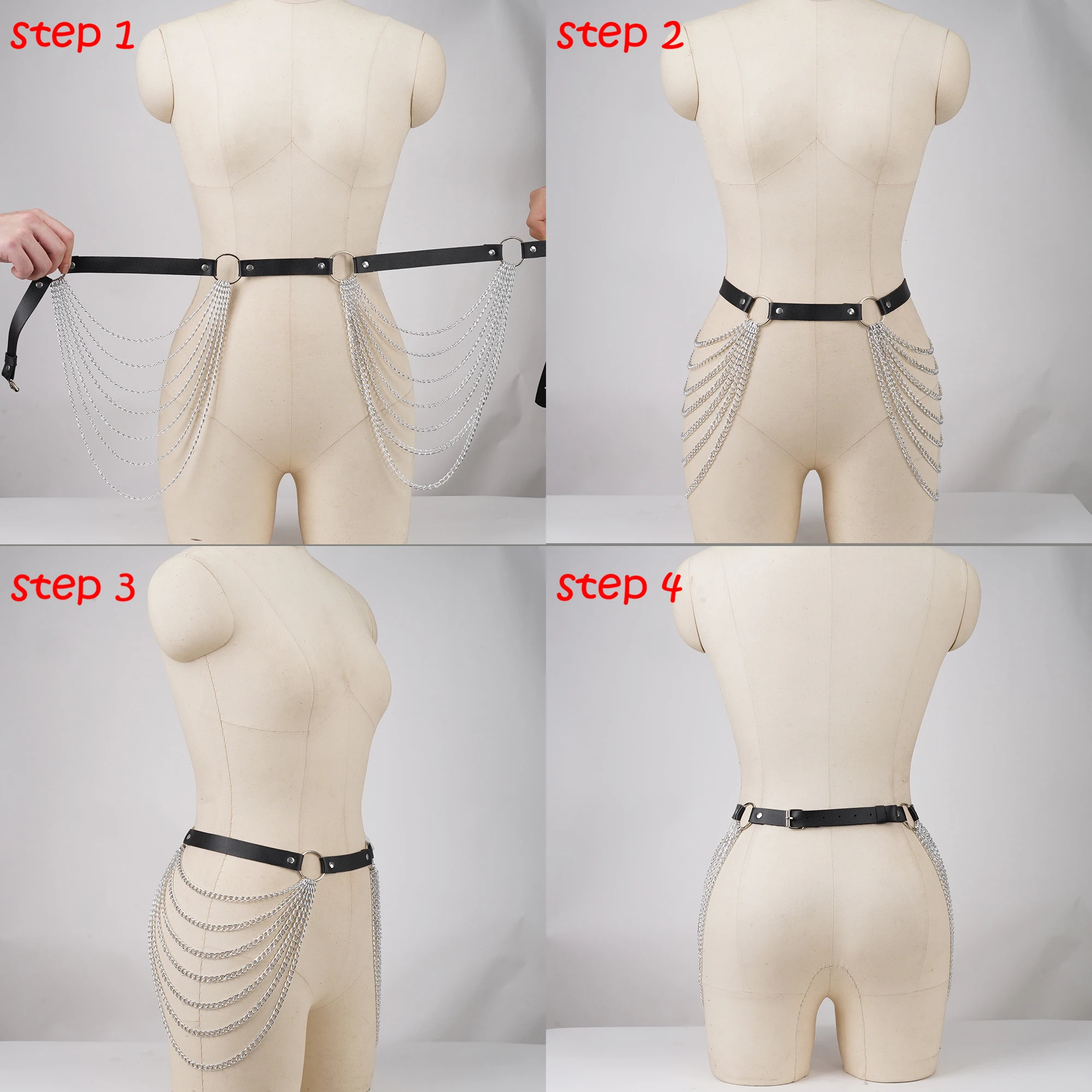 Women Sexy Leg Chain Harness garter Belt Waist Corset Belt Leather Harness Waists Thigh Harness Gothic Clothing Accessory