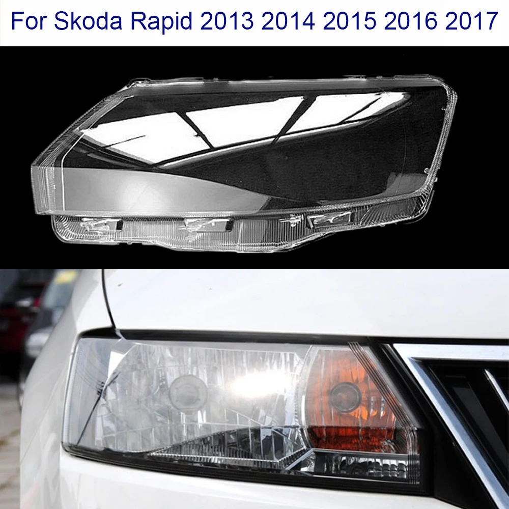 

Крышка налобного фонаря для Skoda Rapid 2013, 2014, 2015, 2016, 2017, корпус налобного фонаря с прозрачными линзами, замена оригинального абажура из плексигласа