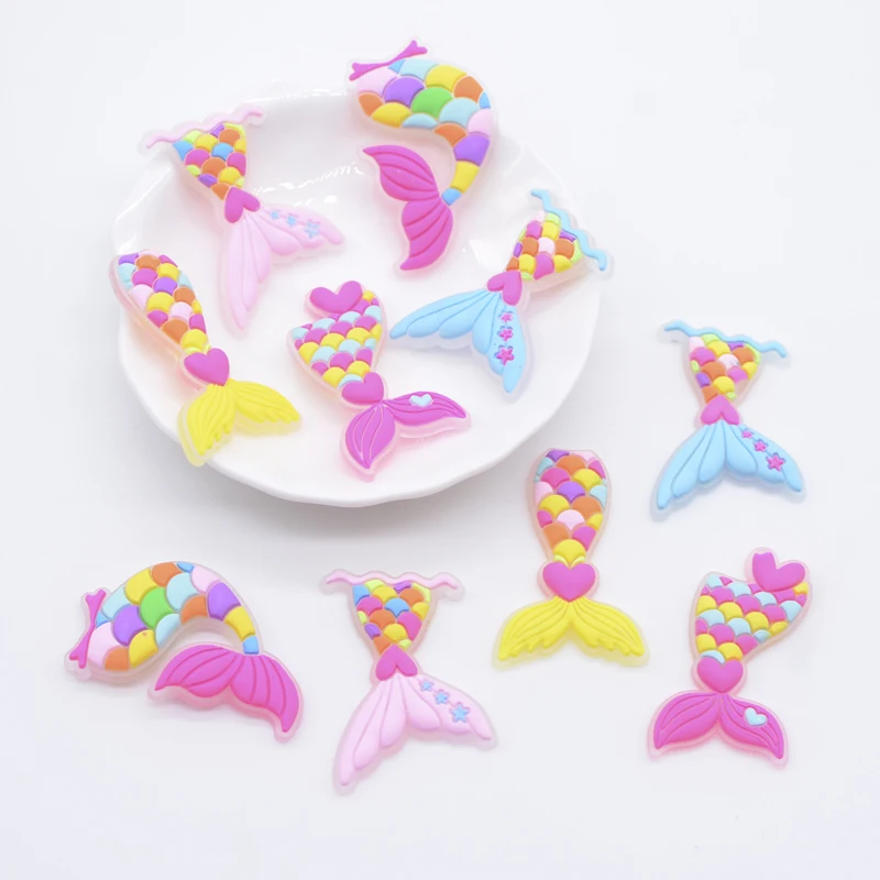 

20Pcs Kawaii Mermaid Tail Flatback Resin Accessories for Jewelry Making DIY Phone Shell Crafts Headwear Decor Accessories