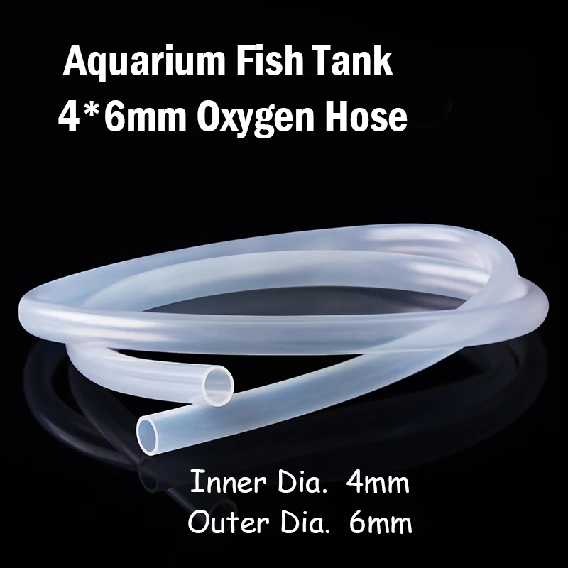 1~20m Aquarium Oxygen Pump Hose Air Bubble Stone Aquarium Fish Tank Pond Pump Tube 4*6mm White Black Colorful Flexible Tubes