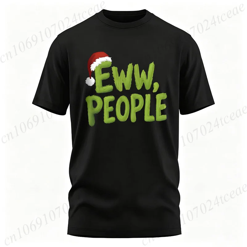 Herren Damen Vintage-Kleidung Eww People Lustiger Slogan-Print T-Shirt Weihnachts-Grafik-T-Shirts Kurzarm-T-Shirts Xmas-Geschenk