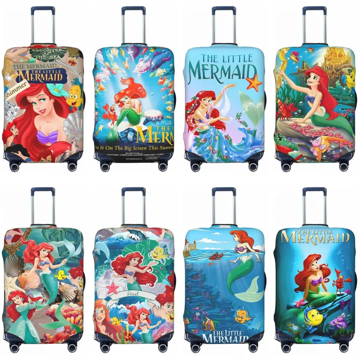 Little Mermaid Ariel Cartoon Suitcase Cover Flight Fun Luggage Accesories Business Protector