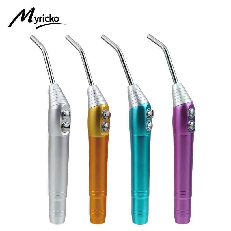 Dental 3-Way Air Water Syringe Handpiece With 2 Nozzles & Tubes - Autoclavable Metal Tips