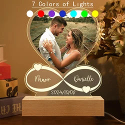 Customized Acrylic Photo Love Frame - Personalized Anniversary Gift (7 Colors Light)