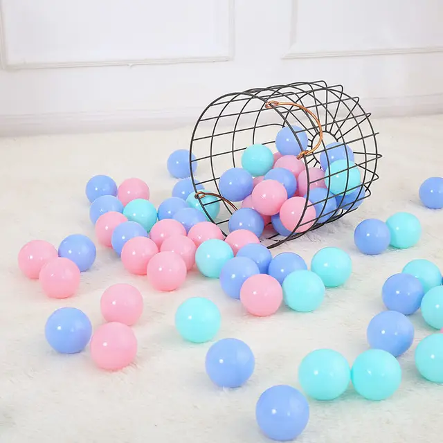 50Pcs Baby Plastic Balls Water Pool Ocean Wave Ball for Kids Games Swim Pit With Basketball Hoop Play House Outdoors Tents Toys 6